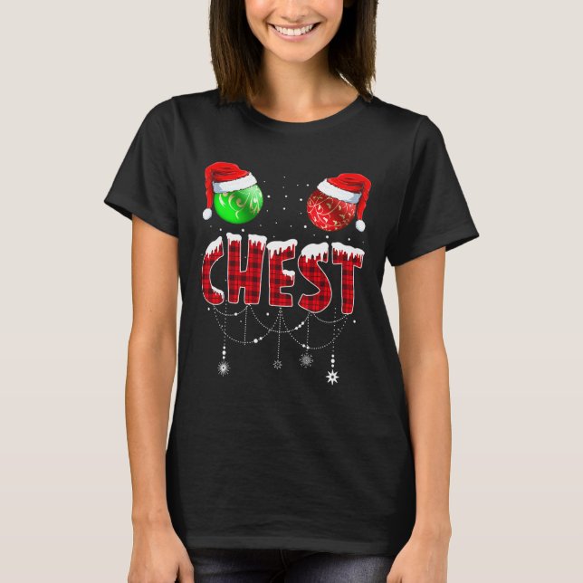 Loucos de tórax Camisa de Natal Correspondente ao  (Frente)