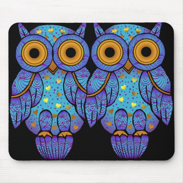 Loucura da meia-noite Mousepad da coruja de H00t (Frente)