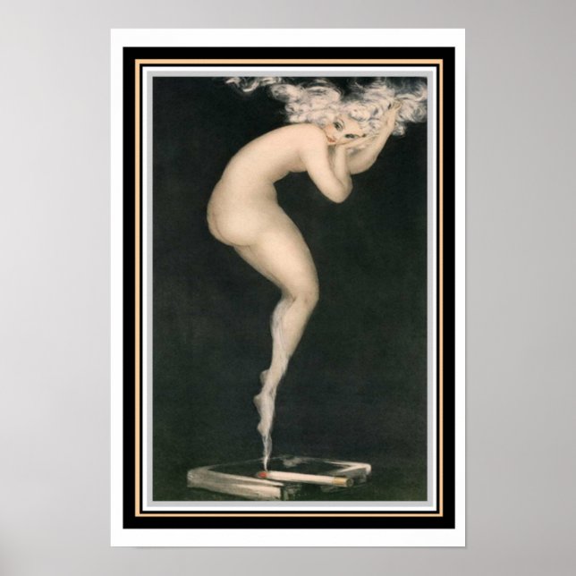 Louis Icart "Cigarro" 13 x 19 Poster (Frente)