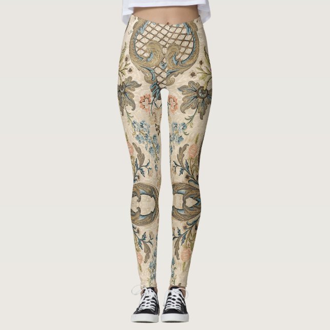 Louis XV Leggings Florais (Frente)
