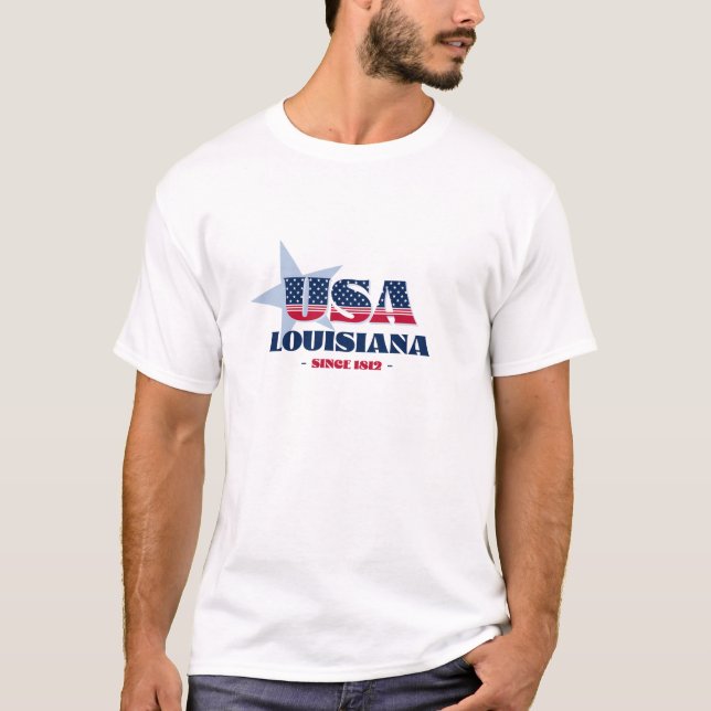 Louisiana desde 1812 Blue Star T-Shirt (Frente)