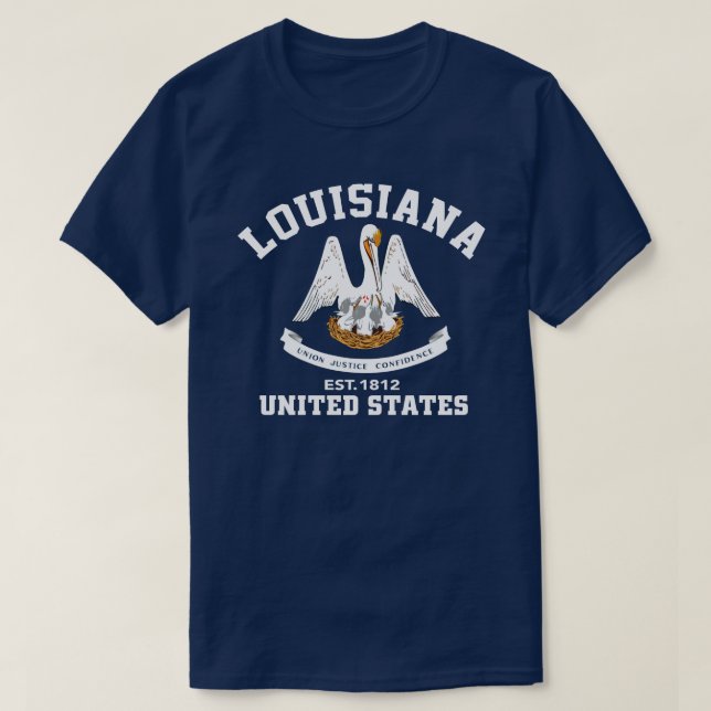 Louisiana EUA Est. 1812 camisa patriótica da (Frente do Design)