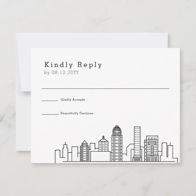 Louisville Wedding | RSVP Skyline Estilizado (Frente)