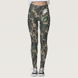 Loura e quebrada - Leggings de camuflagem castanha