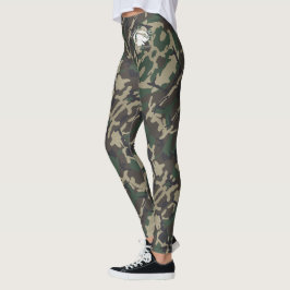 Loura e quebrada - Leggings de camuflagem castanha