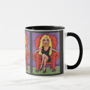 Louro Sassy & cadeira vermelha - caneca