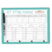 Placa de Apagamento Seca de Pet Sitting Schedule