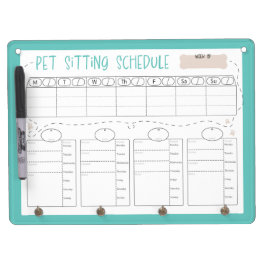 Lousa Placa de Apagamento Seca de Pet Sitting Schedule
