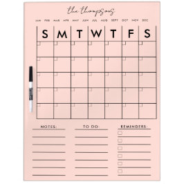 Lousa Planeador de Calendário de Script Rosa Escamoteado