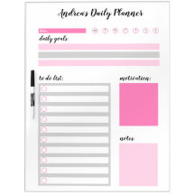 Planeador Diário Personalizado Rosa Moderno