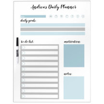 Planejador Diário de Cinzas Azul Personalizado