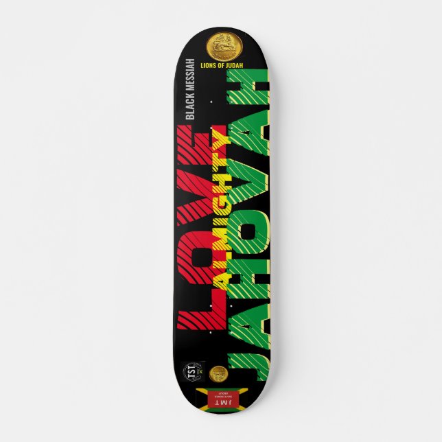 LOVE ALMIGHTHTY JAHOVAH 7, 3/4", skateboard Deck (Frente)