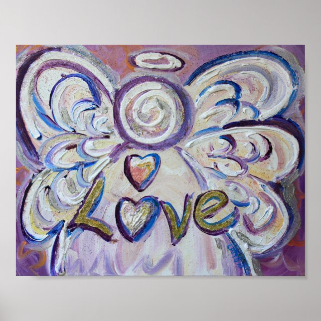 Love Angel Inspiration Word Art Impressão (Frente)