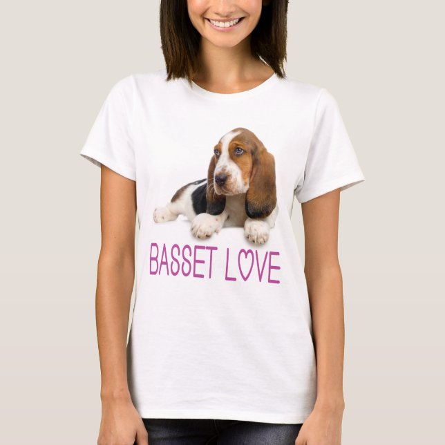 Love Basset Hound Puppy Dog Camiseta (Frente)