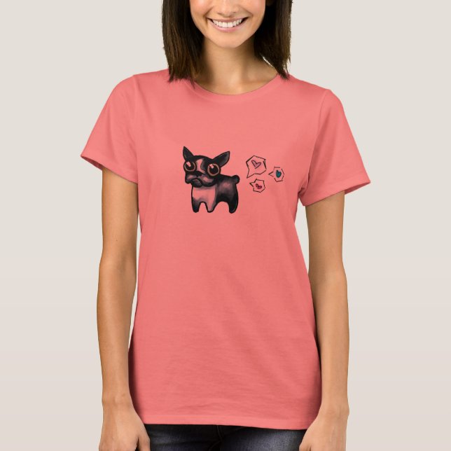 Love Boston Terrier t-shirt (Frente)