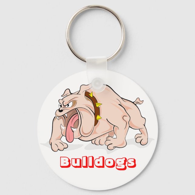 Love Bulldog Cartoon Bulldog Puppy Dog Chaveiro (Frente)