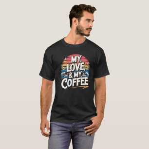 Love Coffee Typografia T-shirt