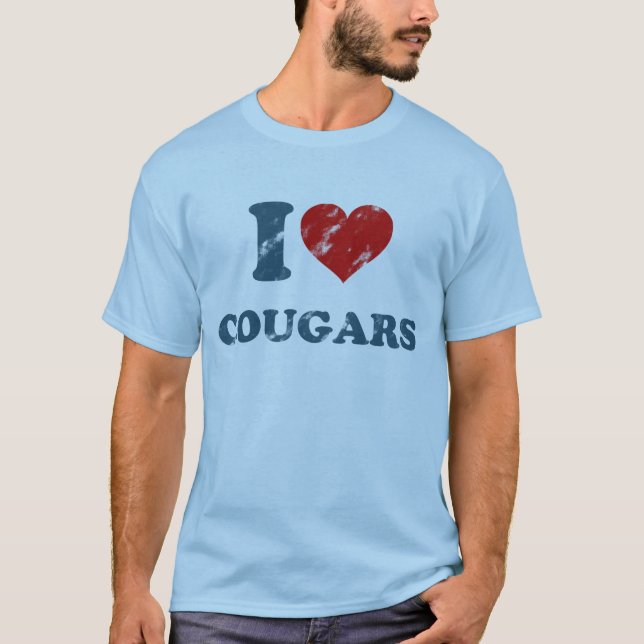 Love Cougars Vintage T-Shirt (Frente)