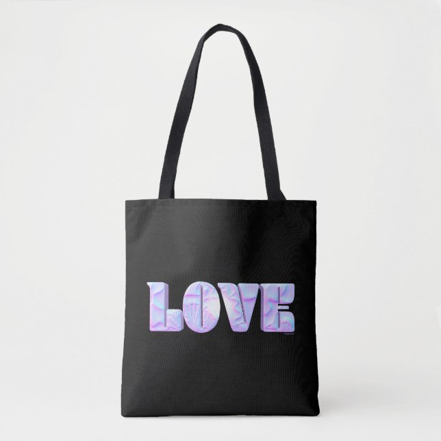 LOVE, Design 3D, Moderno, exclusivo, Na moda Tote  (Frente)