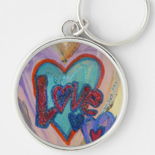 Love Family Hearts Art Pinting Chaveiro