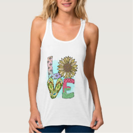 Love Flip Flops Summer Women Tank Top