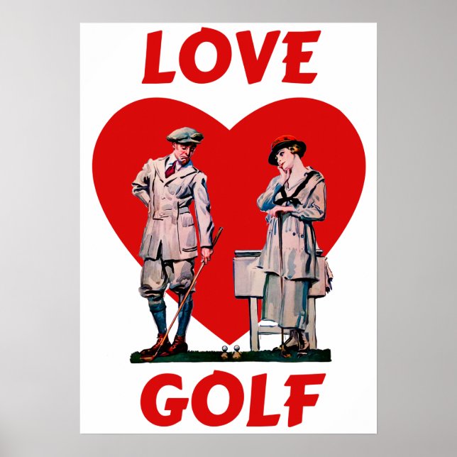 Love Golf Vintage Impressão (Frente)