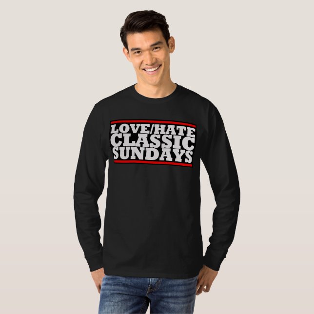 LOVE/HATE - DOMINGOS CLÁSSICOS Camiseta Básica Man (Frente Completa)