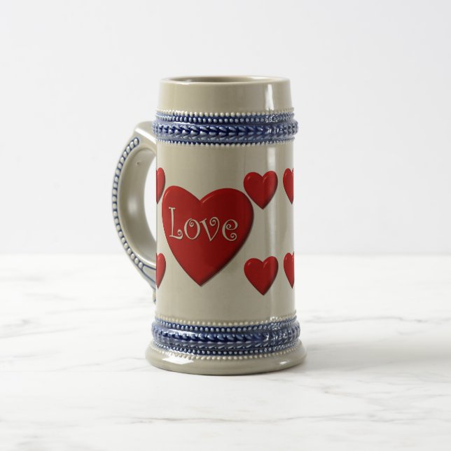 Love Hearts 22 oz Caneca de cerveja (Frente Esquerda)