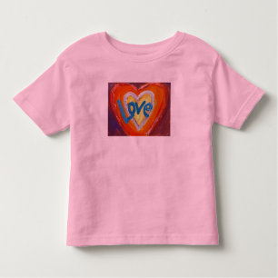 "Love Hearts Ripple Inspirational Word Art T-Shirt