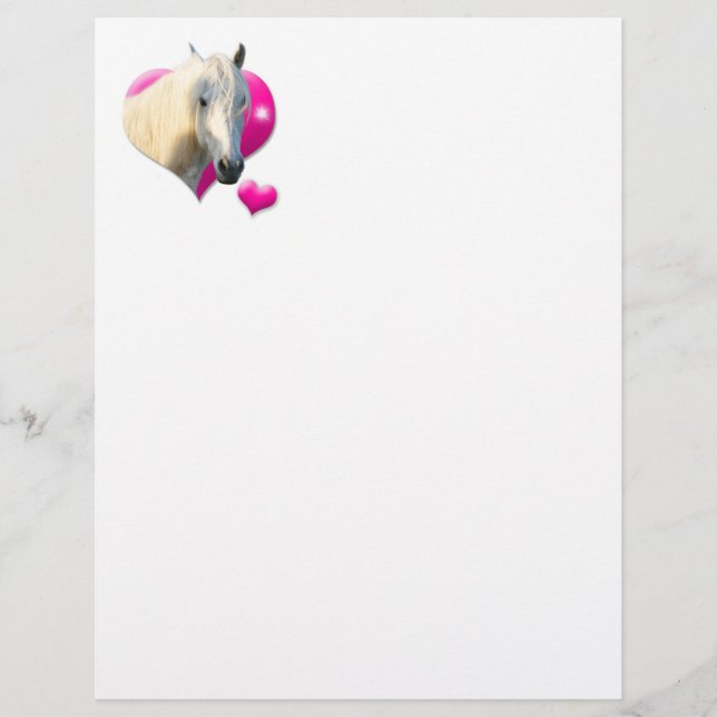 Love Horse Papel à Carta (Frente)