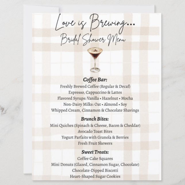 Love is Brewing Menu (Frente)