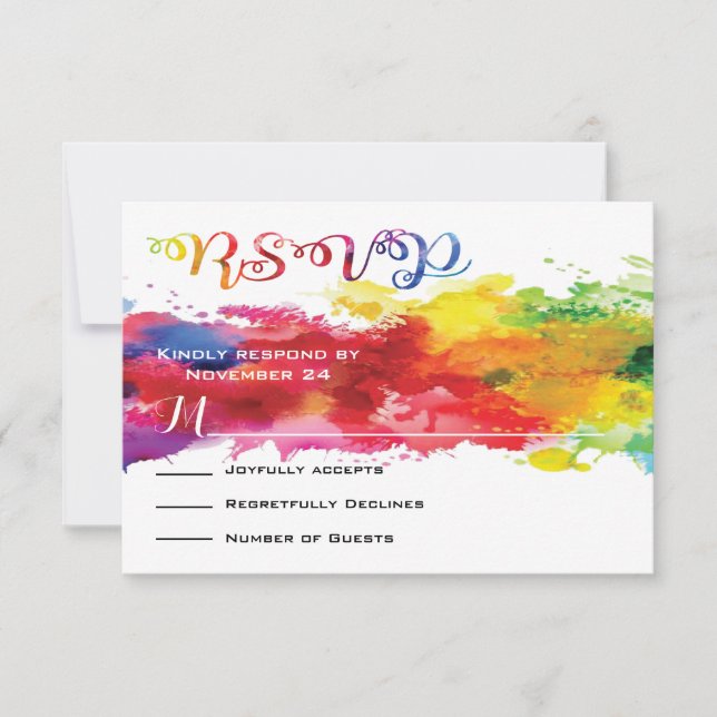 Love is Rainbow Splatter RSVP (Frente)