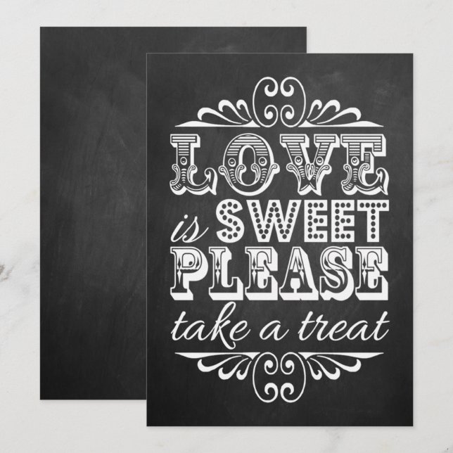 Love Is Sweet - Letreiro de Casamento em Quadro de (Frente/Verso)