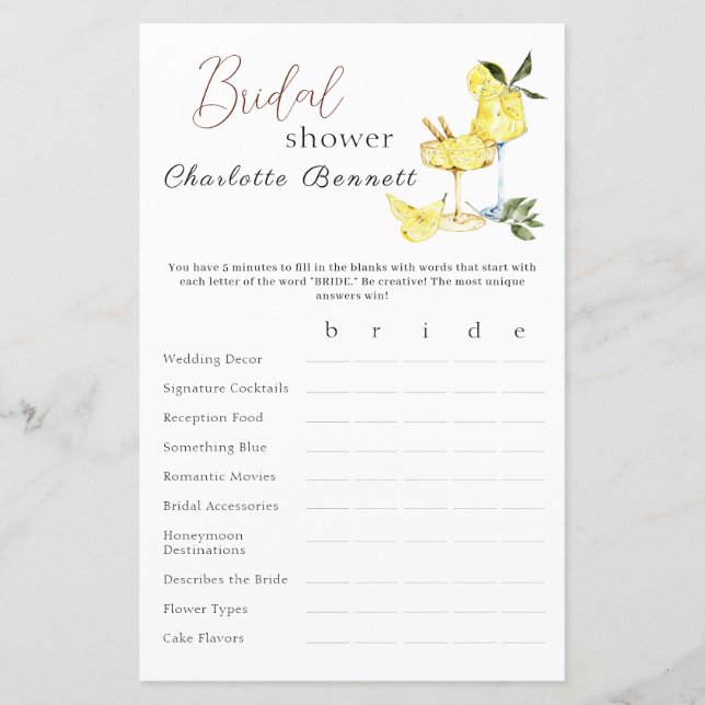 Love Limoncello Cocktail Game (Frente)