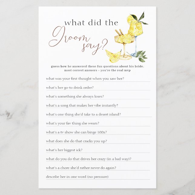 Love Limoncello Cocktail Game (Frente)