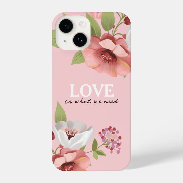 Love Message with Pink Flowers Custom (Verso)