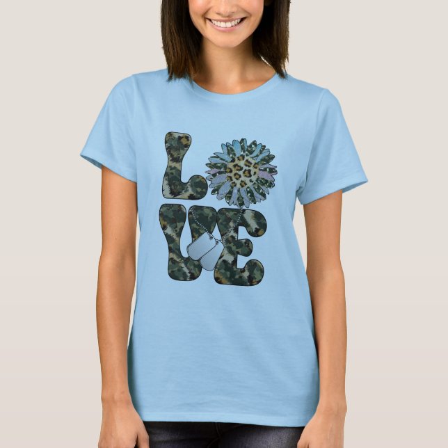 Love Militar Sunflower T-Shirt (Frente)