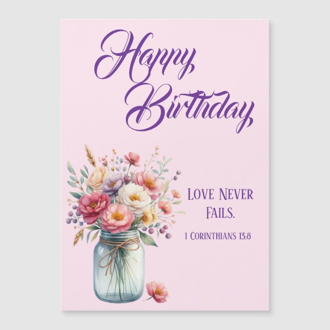 Love Never Fails Christian Birthday Greetings (Frente)
