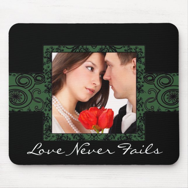 Love Nunca Fails-Casamento Foto MousePad (Frente)