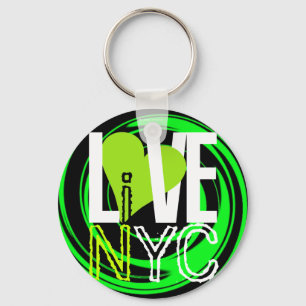 Love NYC Live In NYC Chaveiro Green