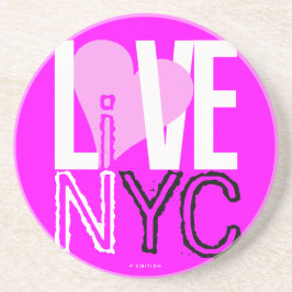 Love NYC Live In NYC Porta copos Rosa 3