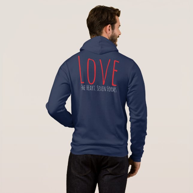 Love - One Heart. Seven Forms T-Shirt (Parte Traseira Completa)
