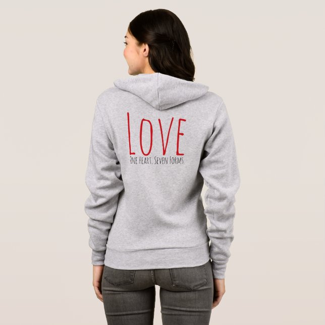 Love - One Heart. Seven Forms T-Shirt (Parte Traseira Completa)
