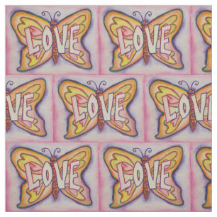 Love Pink Butterfly Material para Tecido Inspiron
