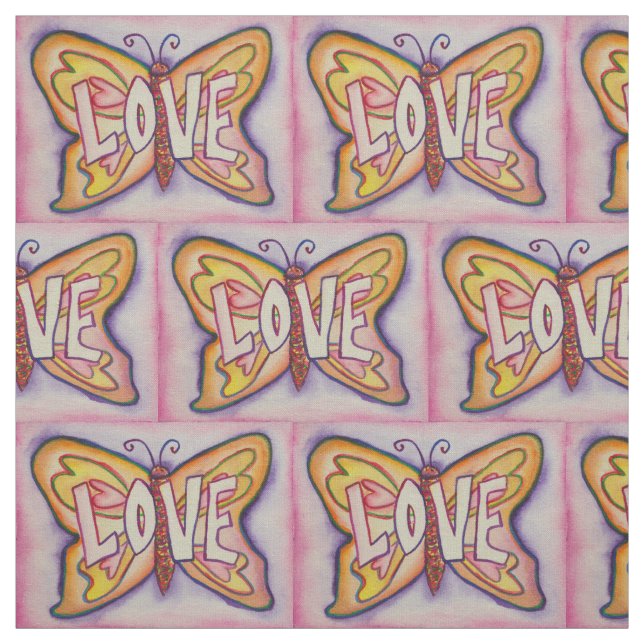 Love Pink Butterfly Material para Tecido Inspiron (Modelo)