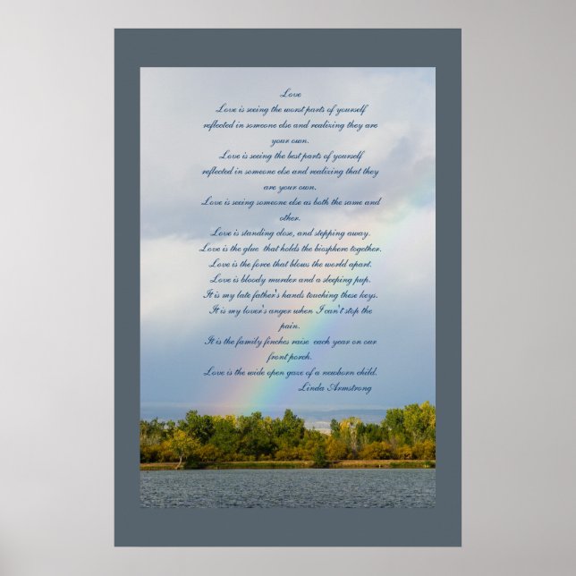 Love Poem With Rainbow Photo Poster (Frente)