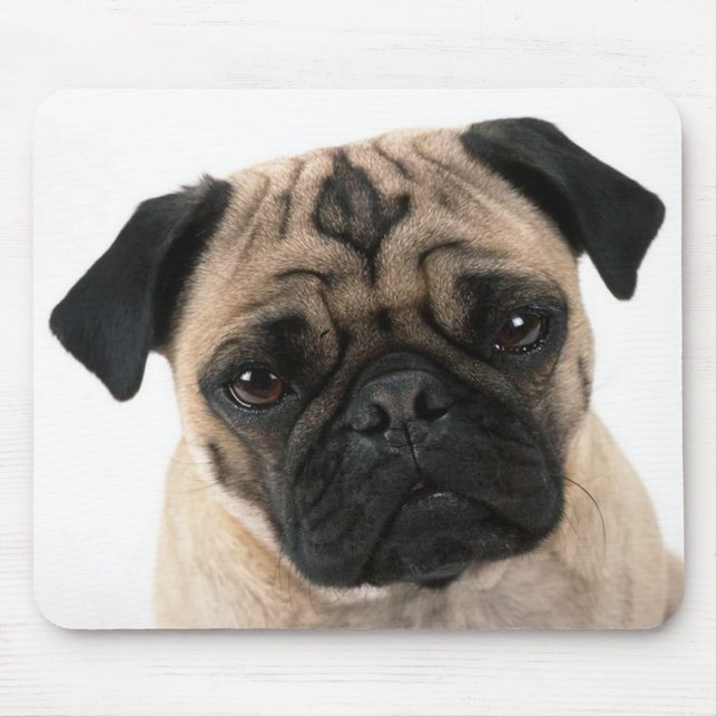 Love Pug Puppy Dog com Heart Mousepad (Frente)