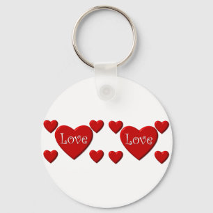 Love Red Hearts Chaveiro