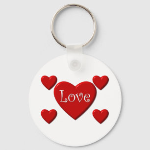 Love Red Hearts Chaveiro