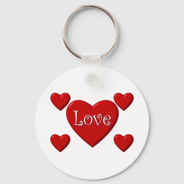 Love Red Hearts Chaveiro (Frente)